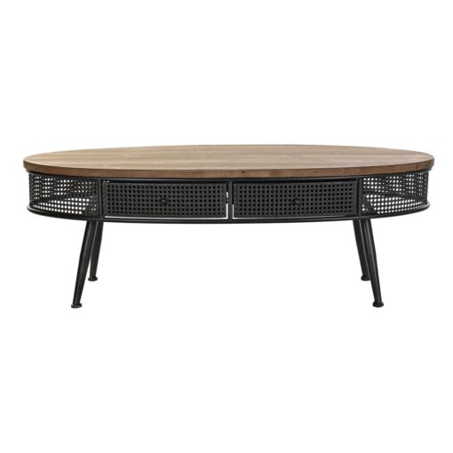 Mesa de apoio Abeto Preto Metal Castanho 120 x 58 x 42 cm - Image 4