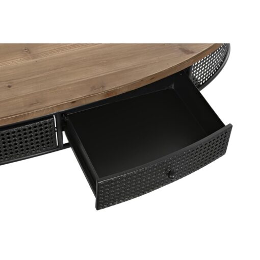 Mesa de apoio Abeto Preto Metal Castanho 120 x 58 x 42 cm - Image 5