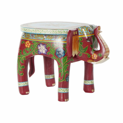 Mesa de apoio Castanho Multicolor Acrílico Madeira de mangueira Elefante (45 x 34 x 34 cm)