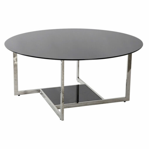 Mesa de apoio Cristal Aço (100 x 100 x 45 cm)