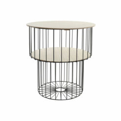 Mesa de apoio Natural Preto MDF Ferro (49 x 49 x 51