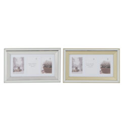 Moldura de Fotos 47 x 2 x 29 cm Cristal Prateado Dourado poliestireno Tradicional (2 Unidades)