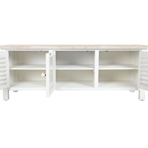 Móvel de TV Abeto Branco Madeira MDF 120 x 40 x 45 cm - Image 3