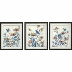 Pintura 50 x 2 x 60 cm Bloemen Shabby Chic (3 Peças)