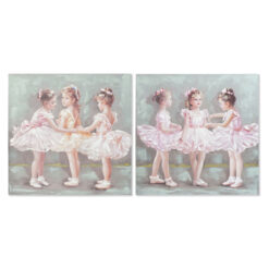 Pintura 80 x 3 x 80 cm Bailarina Ballet Tradicional (2 Unidades)