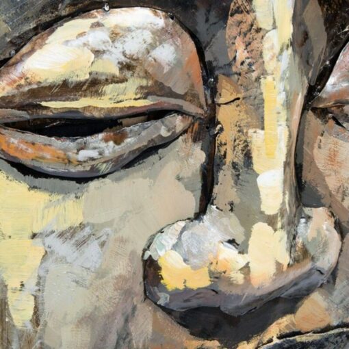 Pintura Buda Madeira Metal Oriental Buda (80 x 80 x 7 cm) - Image 3