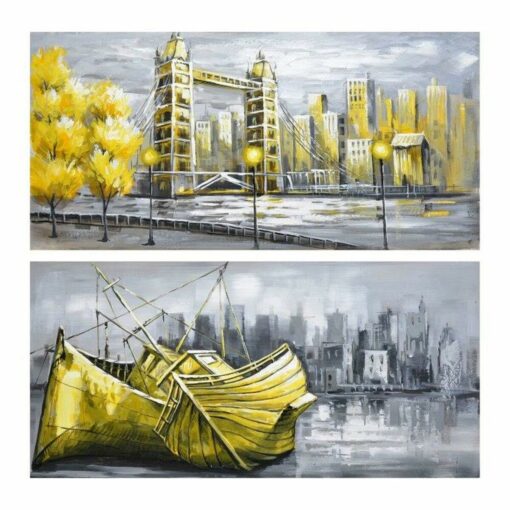 Pintura Cidade 120 x 3 x 60 cm Loft (2 Unidades)