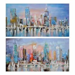 Pintura Cidade 120 x 3 x 60 cm Loft (2 Unidades)