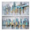 Pintura Cidade 120 x 3 x 60 cm Loft (2 Unidades)