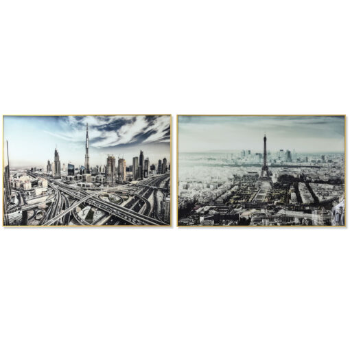 Pintura Cidade 120 x 4 x 80 cm Loft (2 Unidades)