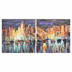 Pintura Cidade 80 x 3 x 80 cm Loft (2 Unidades)