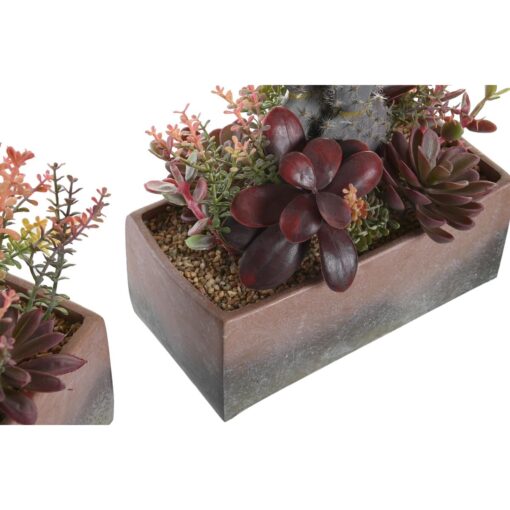 Planta Decorativa 19 x 9 x 22 cm Cor de Rosa Laranja Catos Borracha Eva Polipropileno (2 Unidades) - Image 2