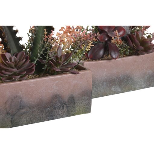 Planta Decorativa 19 x 9 x 22 cm Cor de Rosa Laranja Catos Borracha Eva Polipropileno (2 Unidades) - Image 3