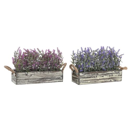 Planta Decorativa 30 x 12 x 21 cm Madeira Lilás Polietileno Fúcsia (2 Unidades)
