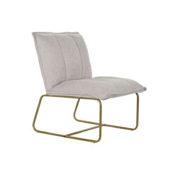 Poltrona Bege Dourado Metal Poliéster (66 x 71 x 77 cm)