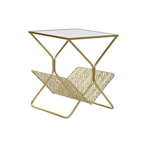Porta-revistas Espelho Dourado Metal (45 x 45 x 55 cm)