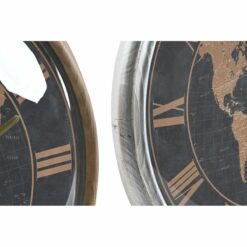 5 x 46 cm Cristal Prateado Preto Dourado Castanho Ferro Mapa do Mundo (2 Unidades)