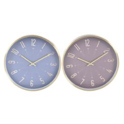 Relógio de Parede Azul Alumínio Grená 30 x 4 x 30 cm Moderno (2 Unidades)