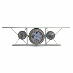 Relógio de Parede Cristal Ferro Avião Madeira MDF Cinzento escuro (120 x 21 x 33.5 cm)