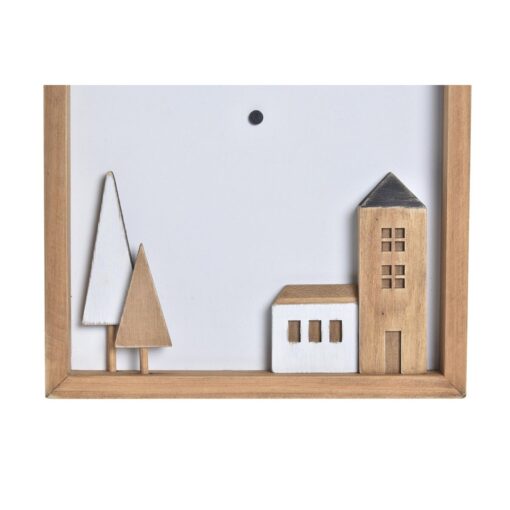 Relógio de Parede Madeira Castanho Branco 20 x 4 x 30 cm Casas Urbana - Image 2