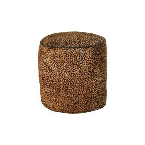 Repousa pés 46 x 46 x 50 cm Preto Castanho Leopardo Colonial