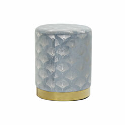 Repousa pés Azul Poliéster Metal Dourado (35 x 35 x 43 cm)