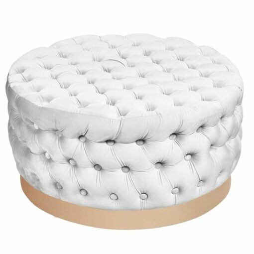 Repousa pés Branco Poliéster Madeira MDF (78 x 78 x 40 cm)