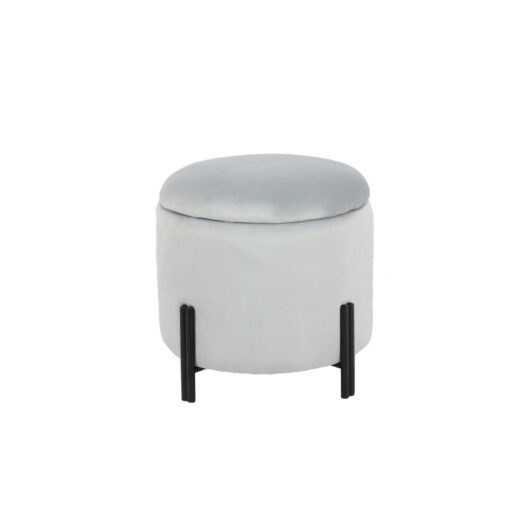 Repousa pés Cinzento Metal Poliéster (42 x 42 x 42 cm)