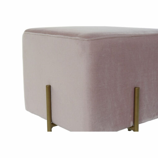 Repousa pés Cor de Rosa Veludo Dourado Metal Poliéster (42 x 42 x 45 cm) - Image 2