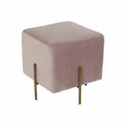 Repousa pés Cor de Rosa Veludo Dourado Metal Poliéster (42 x 42 x 45 cm)