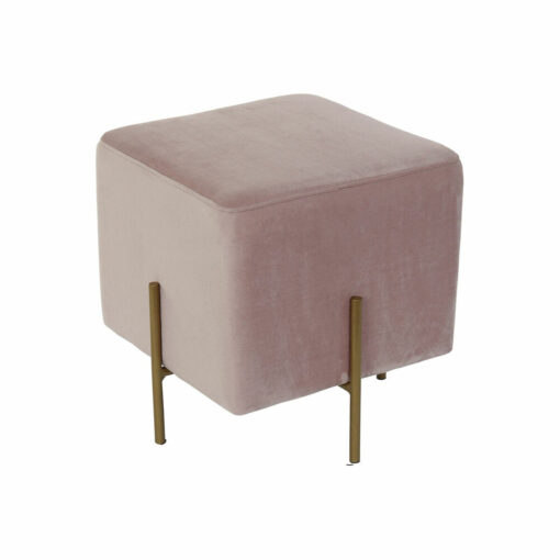 Repousa pés Cor de Rosa Veludo Dourado Metal Poliéster (42 x 42 x 45 cm)