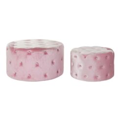 Repousa pés Cor de Rosa Velvet Madeira MDF Glam (2 pcs)