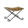 Repousa pés Preto Metal Castanho Pele Leopardo (55 x 45 x 41 cm)