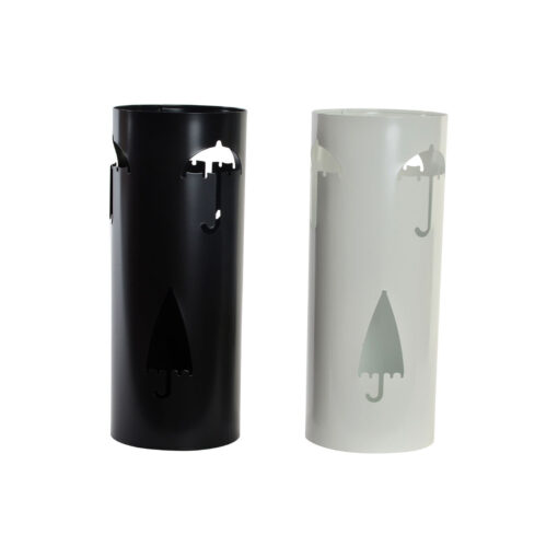 Suporte de guarda-chuva 19 x 47 cm Branco Preto Aço Guarda-Chuva 19 x 19 x 47 cm (2 Unidades)