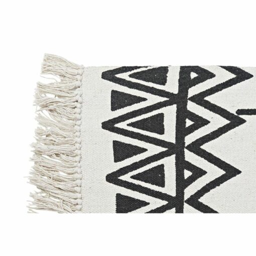 Tapete 160 x 250 x 0,7 cm Preto Poliéster Branco Ikat Boho - Image 4