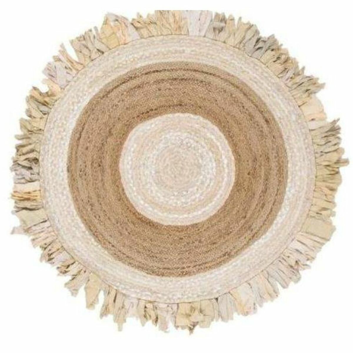 Tapete Bege Castanho Algodão Jute (200 x 200 x 1 cm)