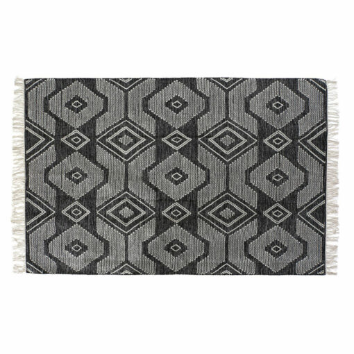 Tapete Branco Preto Algodão (160 x 230 x 1 cm)