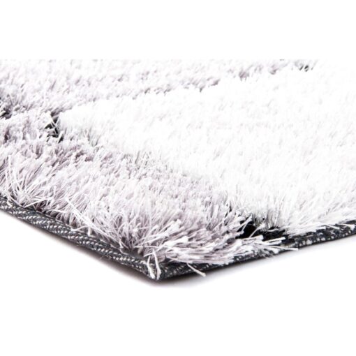 Tapete Preto Poliéster Branco Aos quadrados 120 x 180 x 2 cm - Image 2