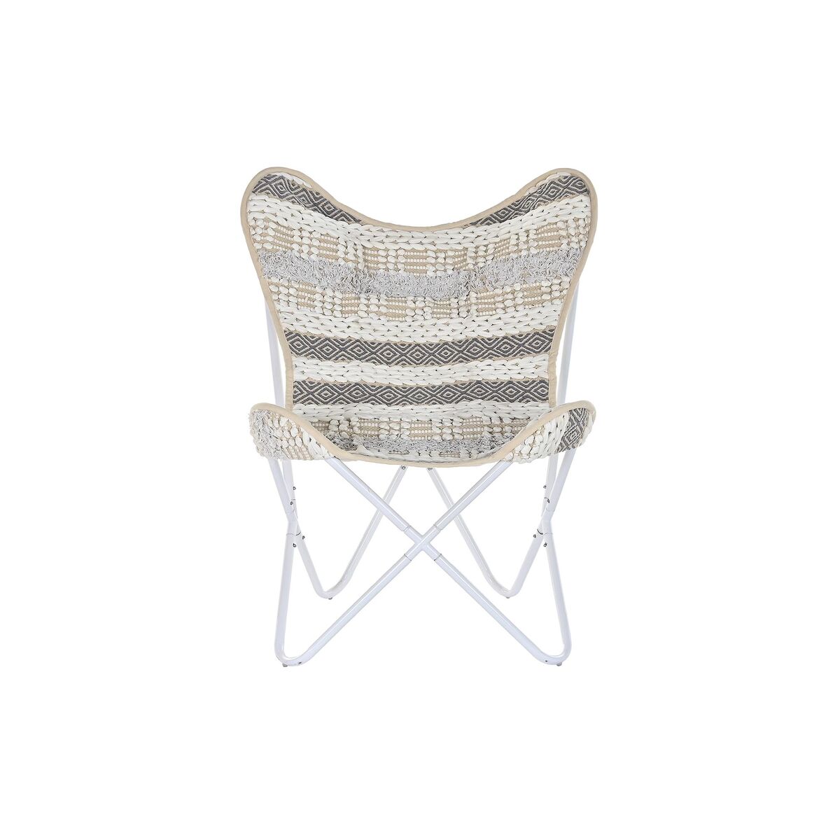 Tuinstoel Cinzento Algodão Branco Ferro (74 x 65 x 90 cm) - Image 5