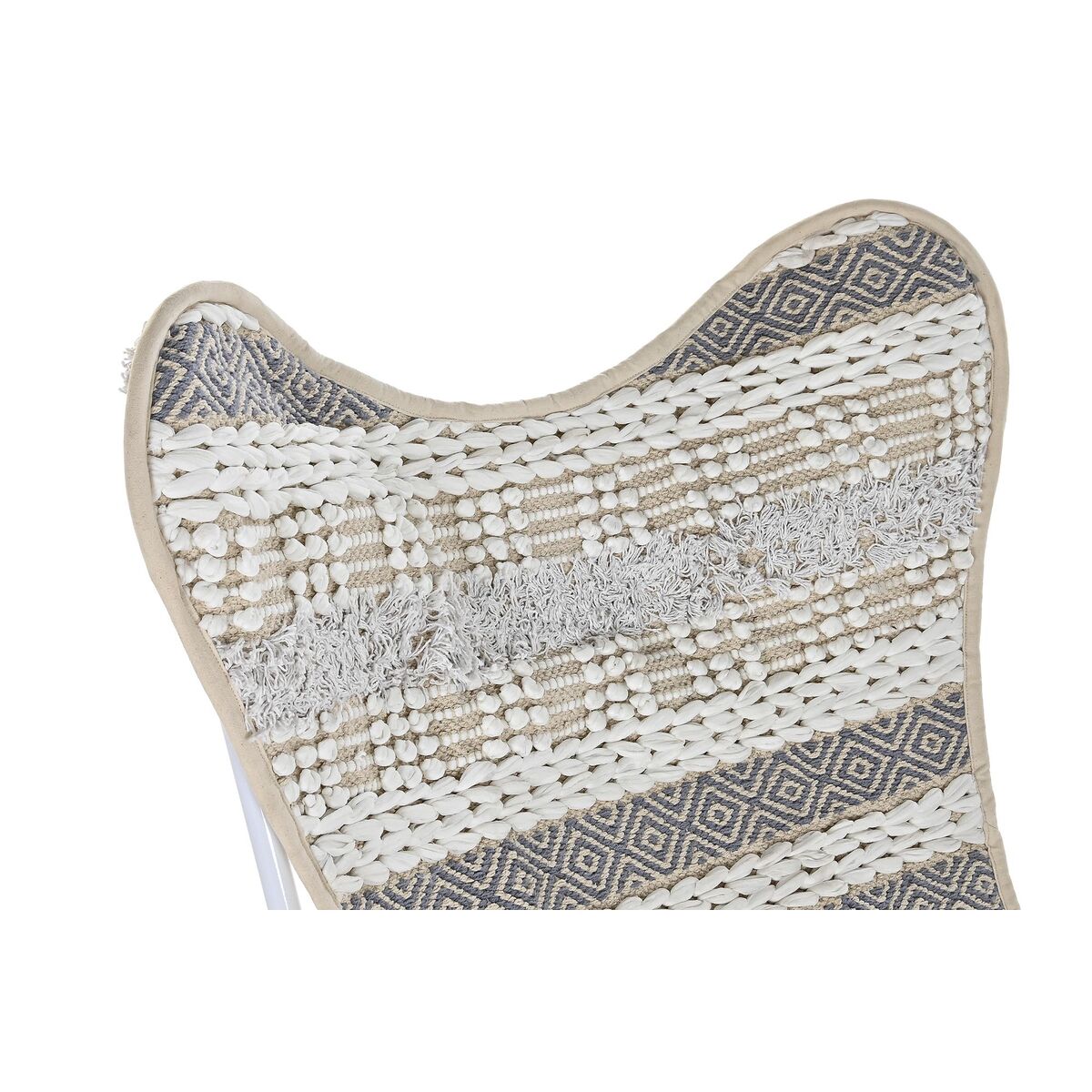 Tuinstoel Cinzento Algodão Branco Ferro (74 x 65 x 90 cm) - Image 6