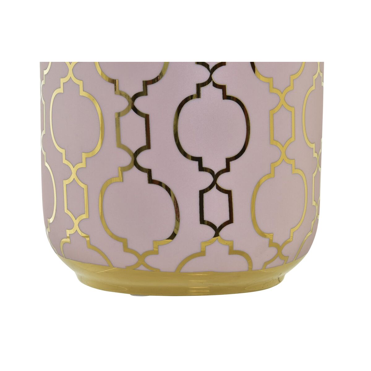 Vaso 13 x 13 x 26 cm Porcelana Cor de Rosa Dourado Oriental Cromado - Image 2