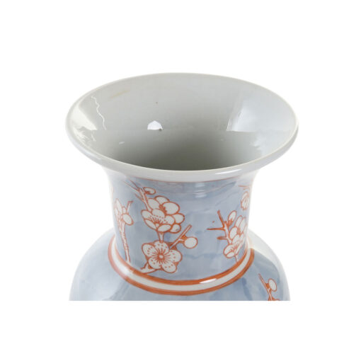 Vaso 13 x 13 x 31 cm Porcelana Azul Laranja Oriental - Image 3