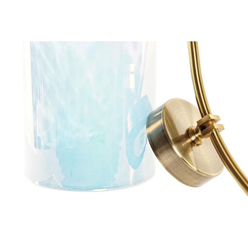 Vaso Cristal Azul Dourado Metal Mediterrâneo (19 x 15 x 33 cm) (Ø 14 cm) - Image 2