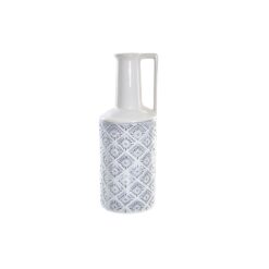 Vaso Porcelana Azul Branco 14 x 14 x 30 cm Mediterrâneo