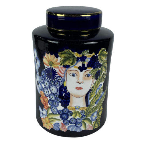 Vaso Porcelana Preto Shabby Chic (21 x 21 x 31 cm)