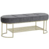Banqueta Cinzento Dourado Metal 120 x 40 x 45 cm