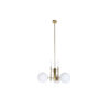 Candeeiro de teto 64 x 64 x 64 cm Cristal Dourado Metal Branco 50 W