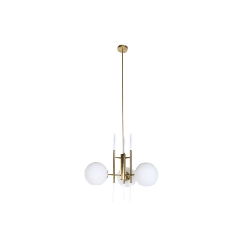 Candeeiro de teto 64 x 64 x 64 cm Cristal Dourado Metal Branco 50 W