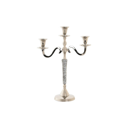 Candelabro 26 x 10 x 35 cm Prateado Alumínio