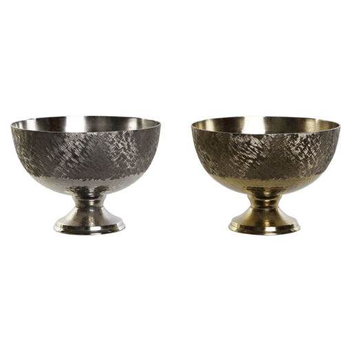 Centro de mesa Dourado Prateado Moderno 25 x 25 x 18 cm (2 Unidades)
